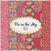 Collage image of fabrics included in Pie in the Sky Red FQ Set