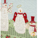 Quilt block featuring 3 snow men dressed for winter and as angles.