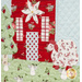 Quilt block featuring an angel on top of a house.