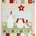 Quilt block featuring 3 snow men dressed for winter and as angles.