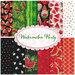 collage of fabrics included in the Watermelon Party collection