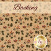 Fall floral print on a beige fabric labeled as backing.
