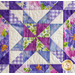Detailed close up of finished block showing intricate quilting stitches