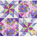 Close up of single block design showing quadrants with pinwheels and diamonds intersecting