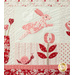 Quilt block with flowers, a snail and a rabbit.