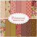 collage of fabrics in the Primrose Rose & Tan FQ Set