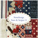 Graphic of patriotic fabrics within the stonehenge stars and stripes collection