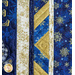Christmas Joy Quilt Kit border featuring blue, gold, and white snowflake fabrics.