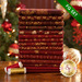 Stack of red Christmas fabric with gold metallic details such as snowflakes
