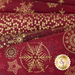 Some of the fabrics included in the red/gold set, with metallic gold details on deep wine red fabrics.