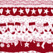 fabric featuring red and white christmas themed border stripes 