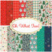 Collage of Christmas fabrics included in the Oh What Fun FQ Set