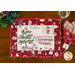 A festive red placemat featuring a decorated Christmas tree and the text Sending You the Warmest Christmas Wishes.