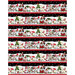 Border stripe fabric with scenes of Gnomes singing songs in front of street lights