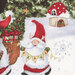 detail image of gnome christmas-themed panel fabric