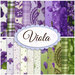 Fat quarter graphic with purple and green floral fabrics