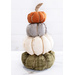 4 Flannel pumpkins stacked on top of each other