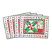 set of 4 christmas placemats fanned out isolated on a white background