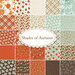 A collage of fabrics included in the Shades of Autumn fabric collection