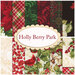 A collage of fabrics included in the Holly Berry Park fabric collection by Studio E Fabrics