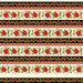 full width of fabric image of border stripe included in the Holly Berry Park FQ set