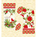 Christmas panel with two stockings each with different Christmas motifs