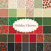 A collage of fabrics included in the Holiday Charms fabric collection
