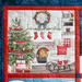 A cozy holiday scene featuring a decorated Christmas tree, a fireplace, stockings, and presents.