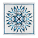 isolated image of ice castles quilt featuring a starburst or snowflake-like geometric pattern on a white background
