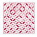 flat image of completed quilt in red, pink and white, isolated against a white background