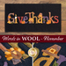 collage image of full table mat and close ups of detail for the Words in Wool Club November