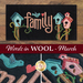 collage image of full table mat and close ups of detail for the Words in Wool Club March