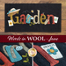 collage image of full table mat and close ups of detail for the Words in Wool Club June