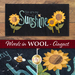 collage image of full table mat and close ups of detail for the Words in Wool Club August