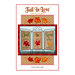 Front of fall in love table top display pattern featuring embroidered leaves and the phrase 