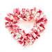 Isolated image of heart shaped fabric wreath on a white background