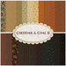 collage of all fabrics in cheddar and coal II collection