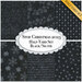 A collage of black and silver Christmas fabrics included in the Frosty Snowflake half yard set