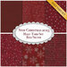 A collage of red and silver Christmas fabrics included in the Frosty Snowflake 1/2 yd set