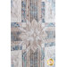 angled shot of the center of the cross in the center of the quilt showing cream fabrics in a burst pattern with fabric strips creating the cross shape moving in 4 directions outward