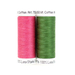 An image of an April Foundation Paper Piecing 2pc Thread Set  -- a pink and green spool next to each other on a white background
