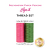 An image of an April Foundation Paper Piecing 2pc Thread Set -- a pink and green spool next to each other