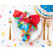 A balloon printed Party Time Cloth Napkin on a place setting.
