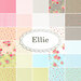 Collage image of all the fabrics within the Ellie collection, arranging from red to orange to green to blue to gray