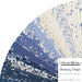 A fanned collage of cream, blues, and navy blue fabrics in the Blueberry Delight fabrics