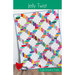 The front of the Jelly Twist pattern showing a white quilt with colorful 2.5