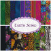 Composite collage of the colorful jungle themed fabrics included in the Earth Song collection.