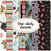Collage of fabrics included in the Paw-sitively Awesome collection