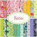 A collage of a colorful rainbow of fabrics included in the Besties FQ Set