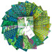 photo of all fabrics included in Classics Plus FQ Set - Green arranged in a spiral
